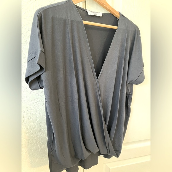 NWT Indigo Blue Wrap Style Top - Picture 3 of 3
